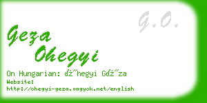 geza ohegyi business card